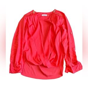 CALVIN KLEIN draped front blouse